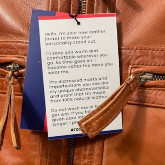 Ladies Genuine Leather Biker Jacket Tan: BR-Alice - Picture 6 of 9